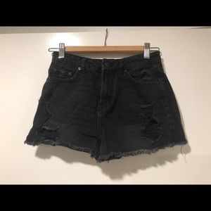 Black Distressed Shorts